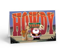 Texas Howdy Christmas Cards Western 18 Cards and Envelopes-40095