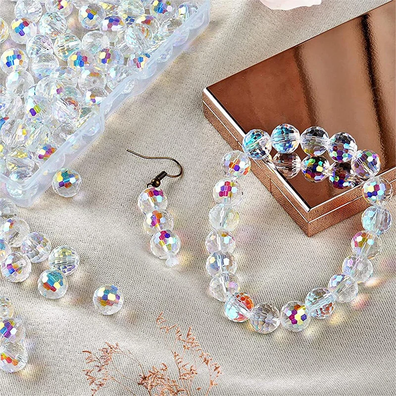 10 20pcs Crystal Glass Beads for Jewelry Making Round Faceted