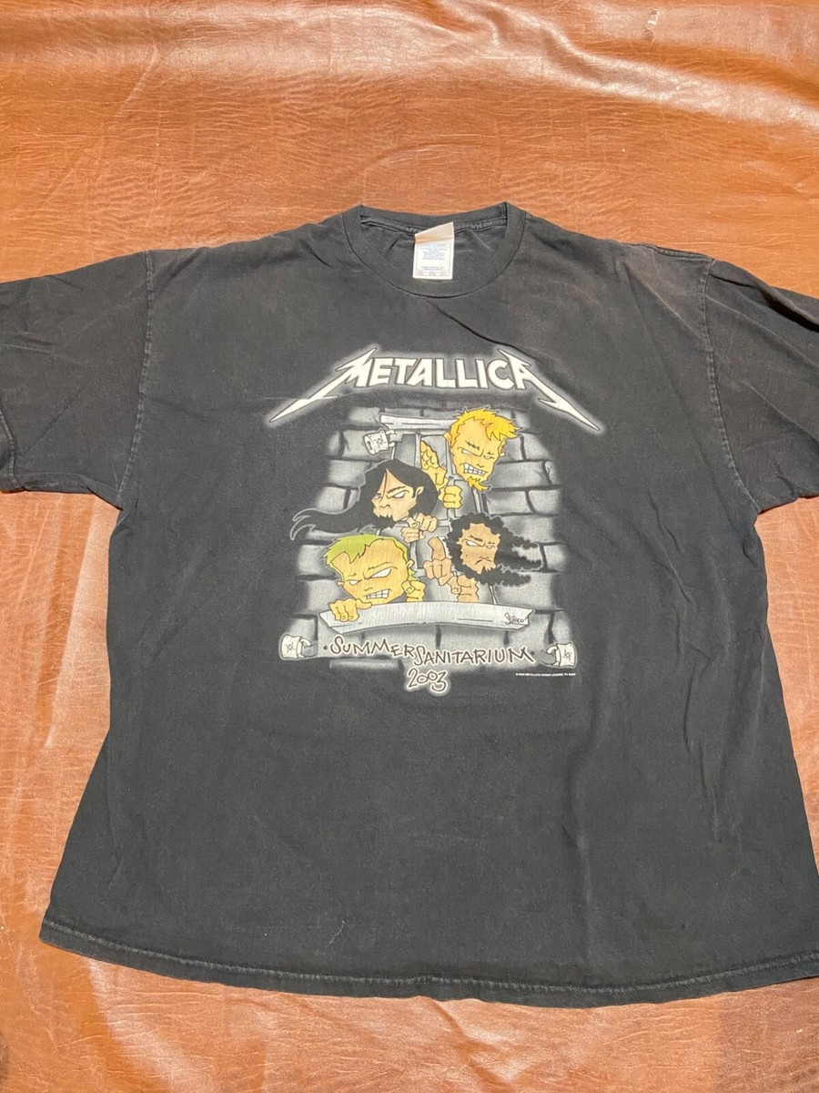 Vintage Metallica 2003 t shirt Summer Sanitarium tour black