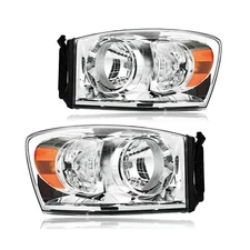 Headlight Assembly Headlights Kit Compatible with 2006-2008 Dodge Ram 1500/20...