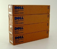 4x Dell Original Toner Laser Cartridge Set 5100 5100cn Cyan Magenta Yellow Black