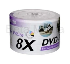 50 x Ritek Blank DVD-R media 8X 4.7GB Full Hub Printable DVD -R discs