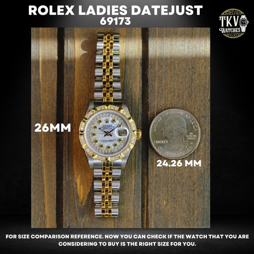 Rolex Ladies Datejust Two Tone White Mop Dial Diamond Bezel 26Mm Watch 69173 - Bild 13 von 22