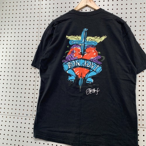 Camisa Hard Rock Bon Jovi para Hombre XL Banda de Música Negra CAMISETA Corazón Daga Logotipo 23x29.5 - Imagen 17 de 19