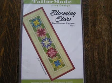 2011 Tailormade by Design BLOOMING STARS Bed Runner Quilt Pattern 93x33"~~NIOP!!