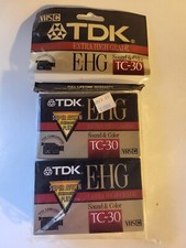 2-Pack TDK E-HG TC-30 Camcorder Sound Color VHS-C Tapes NOS Sealed