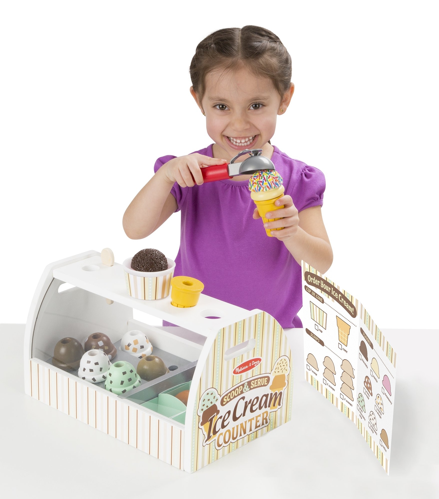 melissa & doug wooden scoop & serve ice cream counter