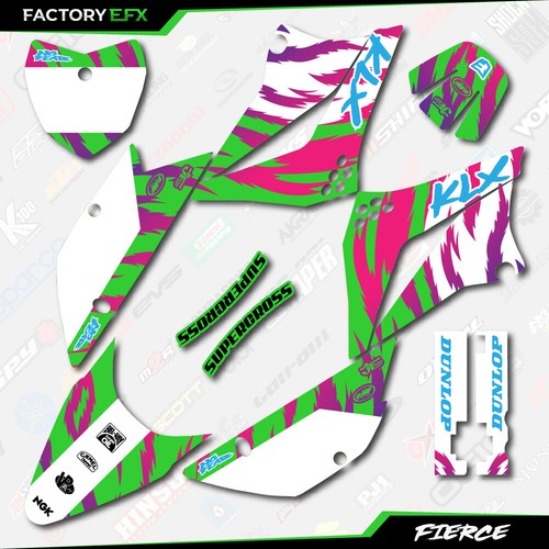 Green Retro Fierce Graphics Kit fits Kawasaki KLX110 10-25 Decal Sticker KLX 110 - Picture 2 of 5