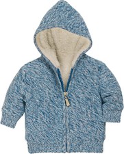 Kinder Strickjacke innen Fleece 850113 blau 74-92 Kapuze Schnitzler NEU