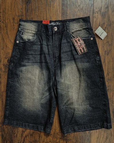 Brooklyn Xpress Herren Schwarz Denim Bermuda Shorts Größe 36. Taille: 35 Zoll