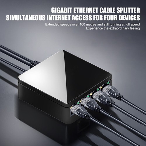 New 1/4 1000Mbps ABS RJ45 LAN Network Splitter Adapter With USB Power Cable - 第 11/18 張圖片