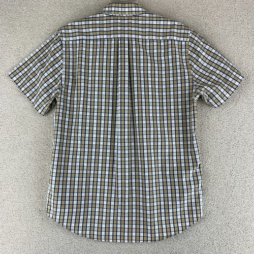 Dockers Button Up Shirt Mens Medium Brown Multi Check Short Sleeve Cotton Blend - Picture 4 of 7