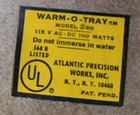Warm-O-Trayfood Pot Warmer Model #60 Party/Hostess 11" x 17" Wood Grain Vintage  — photo 3