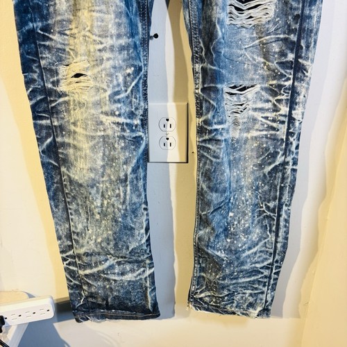 Jordan Craig Legacy Edition Jeans Mens 36x34 Blue Distressed Ripped Denim - Picture 3 of 12