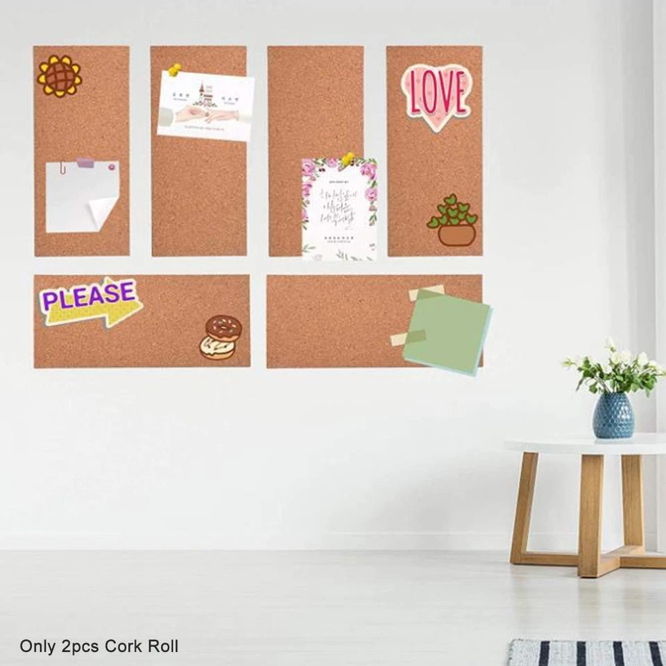 2 Pack Rectangle Cork Boards for Walls,1/2" Thick Cork Tiles with 20 Push Pin... - Image 2 of 4