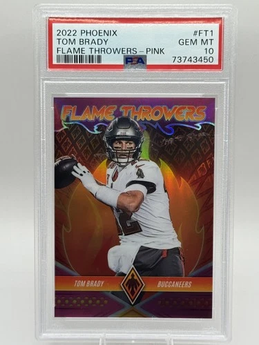 2022 Panini Phoenix - Flame Throwers Tom Brady #FT-1 Pink /175 PSA 10 Low Pop 8