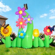 Easter Inflatable Colorful Flowers LED Lights Blowup Yard Summer Outdoor Decor