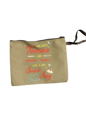 WCGXKO Nurse Makeup Bag Classy Sassy And a Bit Smart Assy Nursing Appreciation