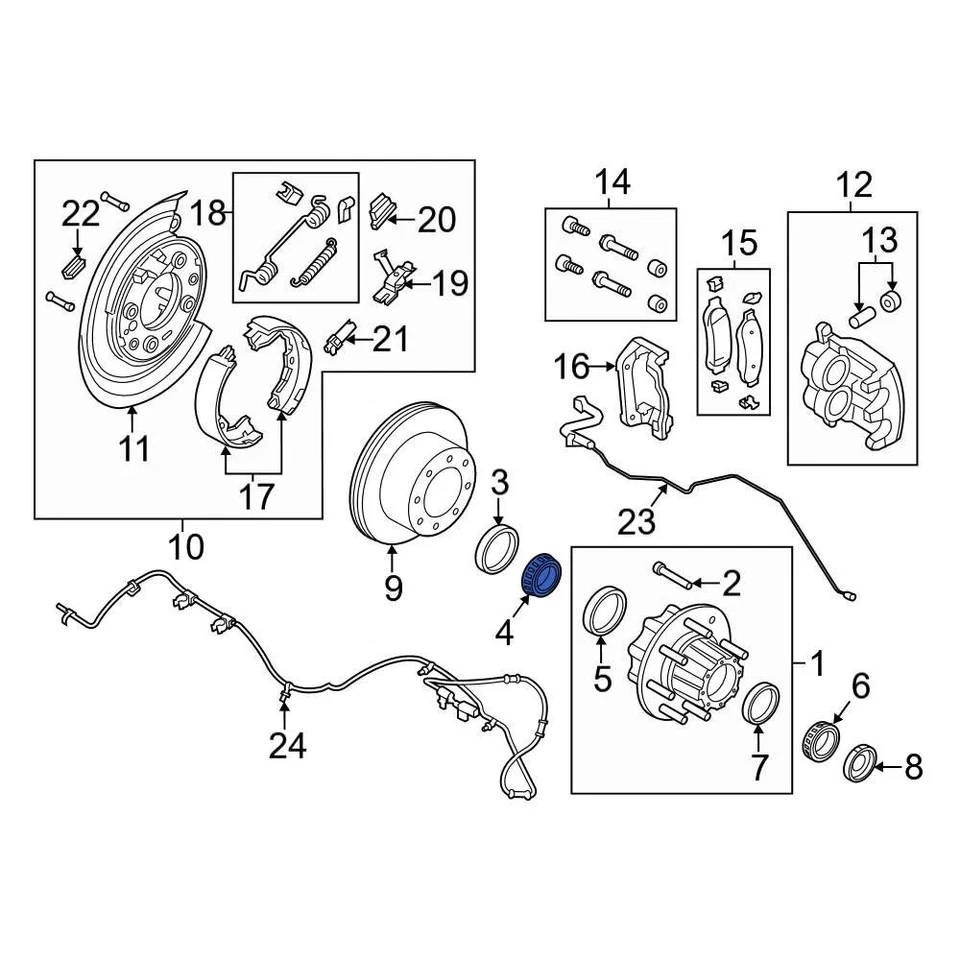 For Ford F-350 Super Duty 1999-2022 Ford F81Z1244BA Rear Inner Wheel Bearing Foto 3 de 4