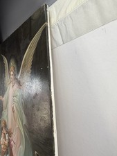 Guardian Angel Watching Over Children On Bridge Oil on Canvas Painting 24x36 5