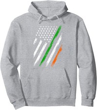 Irish American Flag Ireland Lucky Saint Patricks Day Unisex Hooded Sweatshirt
