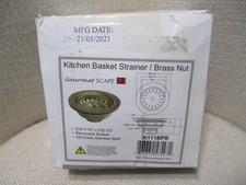 Kingston Brass K111BPB Gourmet Scape Kitchen Basket Strainer Brass Nut OB New