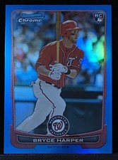 2012 Bowman Chrome Draft Bryce Harper Blue Refractor 247/250 RC Phillies, Nats