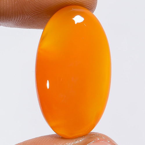 100% Natural Carnelian Oval Shape Cabochon Gemstone 23.5 Ct. 28X15X5 mm EE-51246
