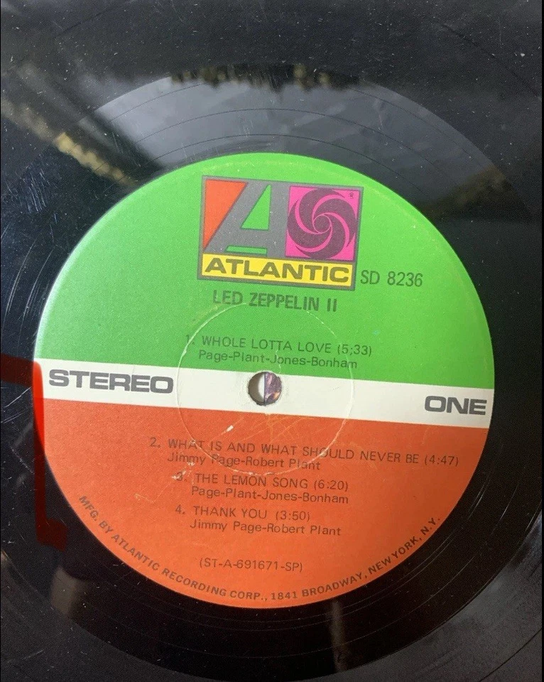 Led Zeppelin II SD-8236 1841 Broadway '69 LP AT GP PR / LW AT W R matrix etches! - Image 2 of 4