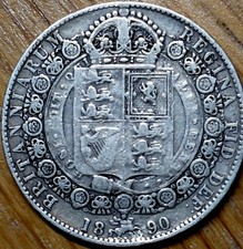 1890 Victoria Jubilee Head Half Crown Great Condition 13.8g Sterling Silver