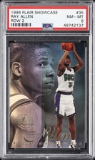 1996 FLAIR SHOWCASE ROW 2 #35 RAY ALLEN ROOKIE RC PSA 8