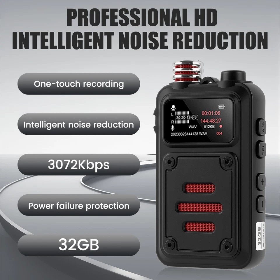 32G Mini Professional Digital Voice Recorder Dictaphone Audio Sound Recorder OTG - Image 3 of 4