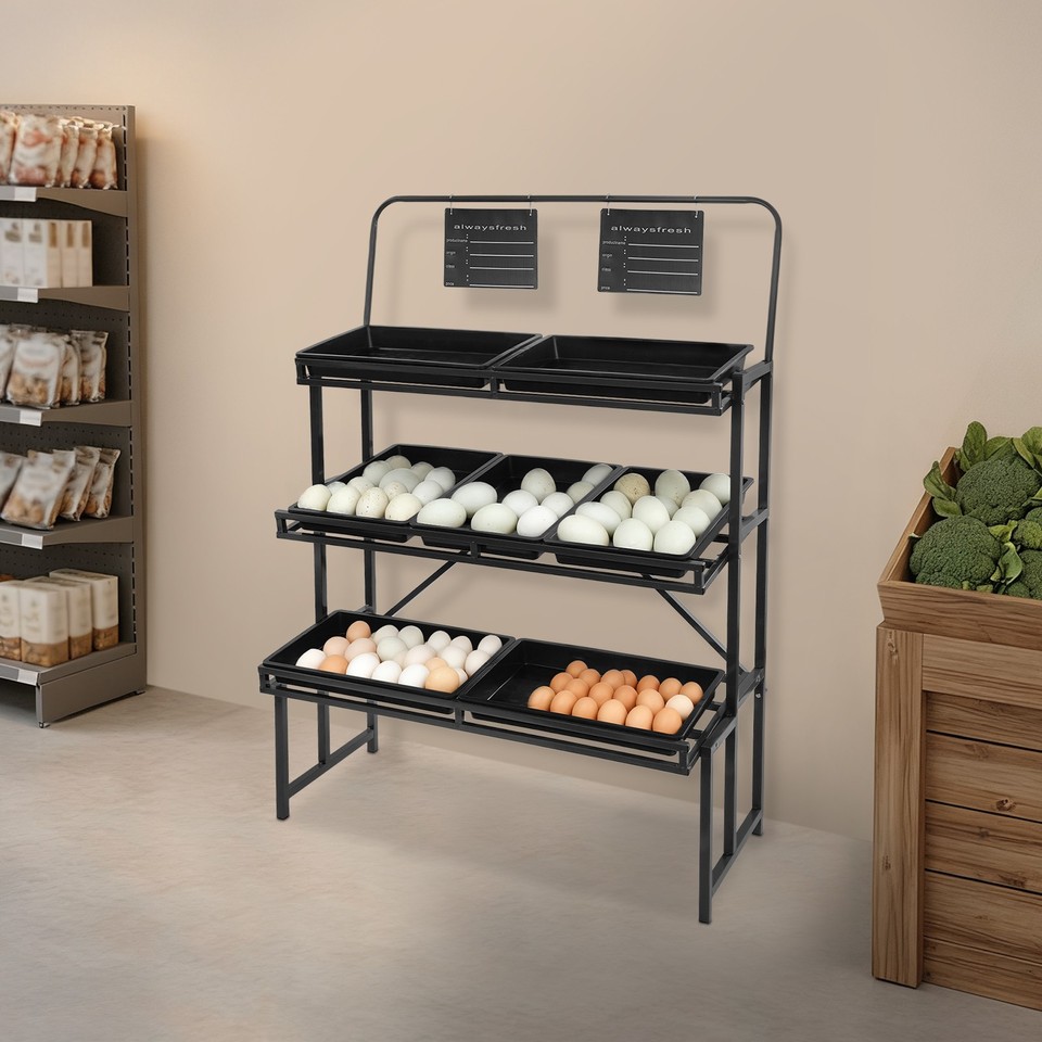 Shop Grid Display 3 Tier Wire Grid Retail Display Shelf Merchandise Display Rack Stand w ...