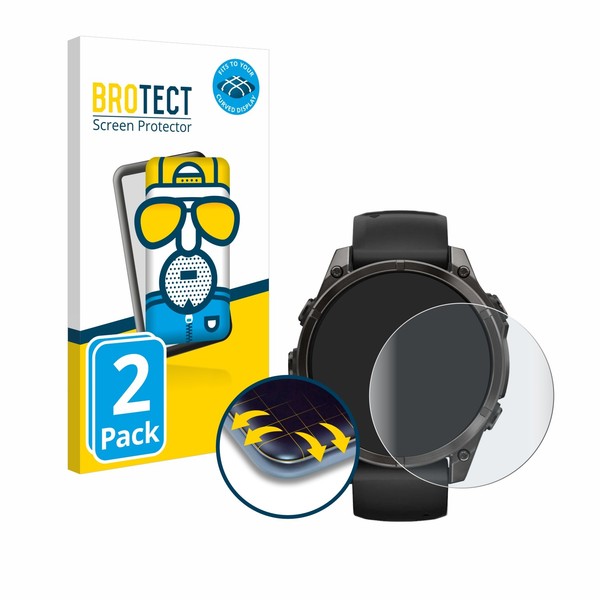 2X Displayfolie Matt FüR Garmin Fenix 8 / 8 Pro (47 Mm) Full Screen Schutz-image