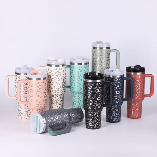 40 Oz Tumbler With Handle Straw Insulated, Stainless Steel Spill Proof Vacuum Co - Bild 9 von 17