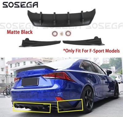 For Lexus IS300/350 F-Sport 2017-2020 Matte Black Rear Bumper Diffuser Side Spat