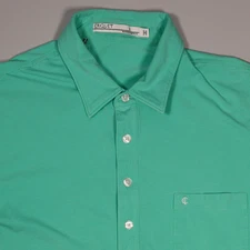 Criquet Polo Shirt Mens Large Slim Mint Green Pima Cotton Pocket Golf