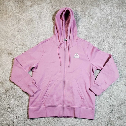 VETEMENTS Giacca donna Reebok rosa full zip manica lunga con cappuccio taglia 22” Pit Pit