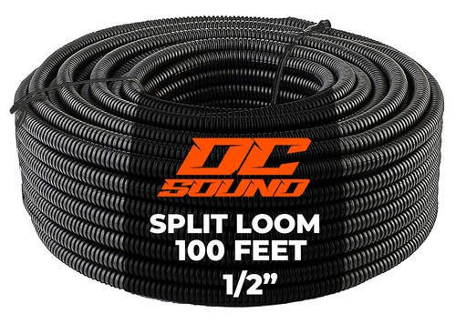 DC Sound 3-Pack 1/4", 3/8", 1/2" x 100 Feet Each Split Wire Loom Convoluted - Picture 3 of 11