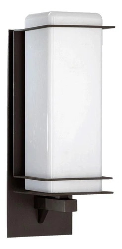 One Light Oiled Bronze Opal Glass Outdoor Wall Light - Picture 1 of 1