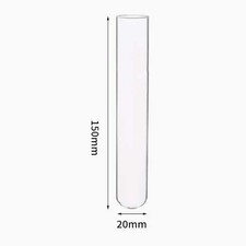 10 Pieces 20*150mm Round-bottomed Borosilicate Glass Tube Glassware Lab Supply