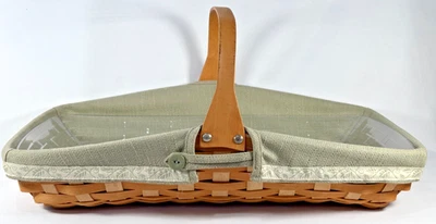 Longaberger 2005 Garden Collection Blooms Basket Sage Green Liner & Protector - Image 1 of 4