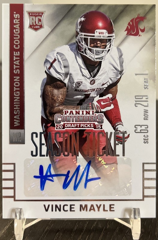 2015 Panini Contenders Draft Picks Autographs Vince Mayle #104 White Jersey (RC)