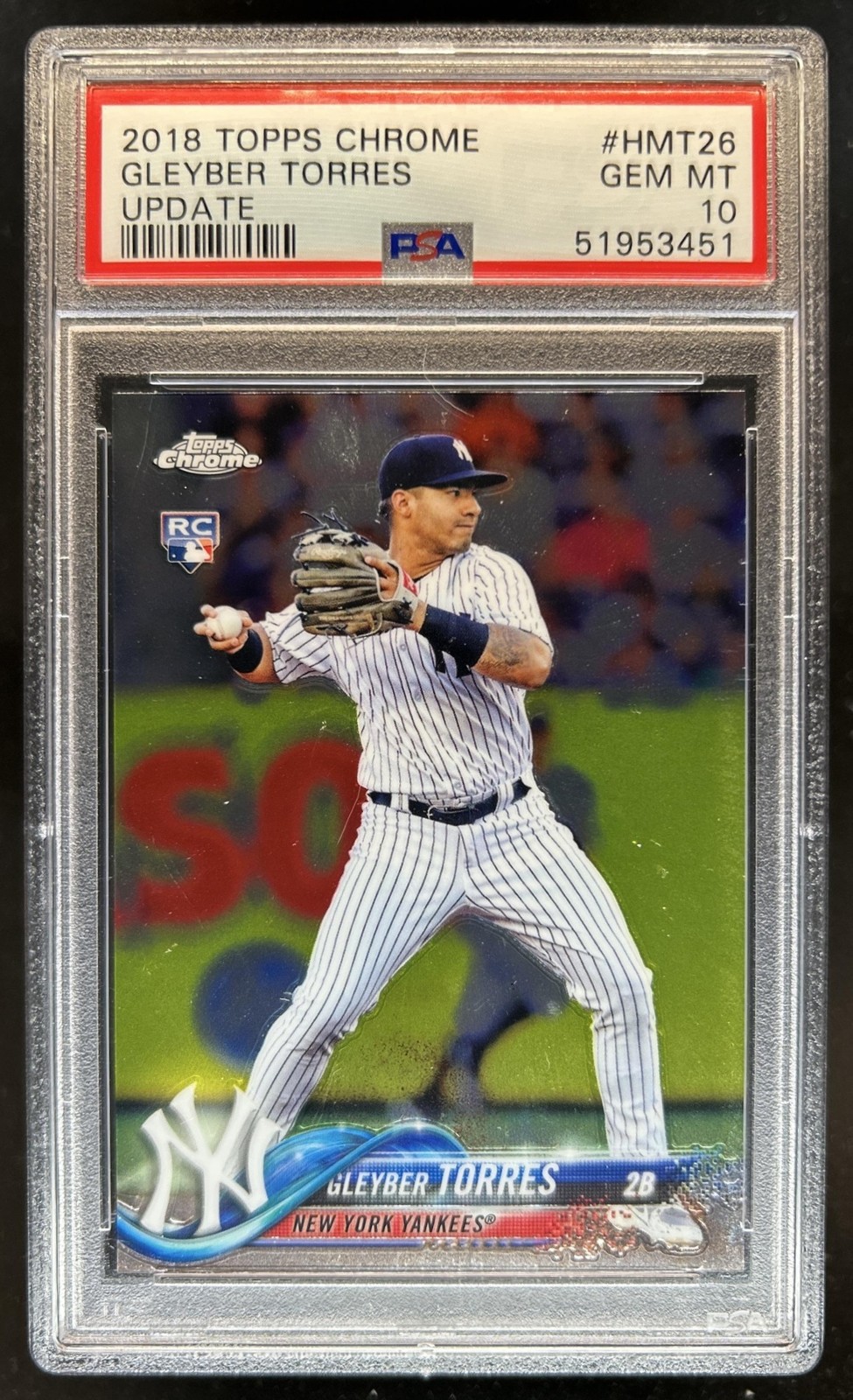 2018 Topps Chrome Update Gleyber Torres RC Rookie #HMT26 Yankees PSA 10 GEM MINT