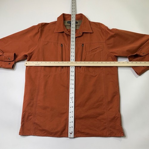Exofficio Shirt Mens S Small Sienna Cotton Blend Snap Button Long Sleeve Fishing - Picture 5 of 9