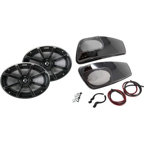 Kicker 46HDBLVB Vivid Black Bag Lids, Pair, & 6x9 Inch PS-Series Powersports ...