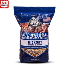100% Natural Hardwood Hickory BBQ Grilling Pellets 20lb Bag Smoking Meats New