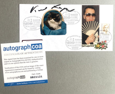 KARL LAGERFELD ( 2019) Modedesigner signed Brief 11x22 Autogramm COA ACOA