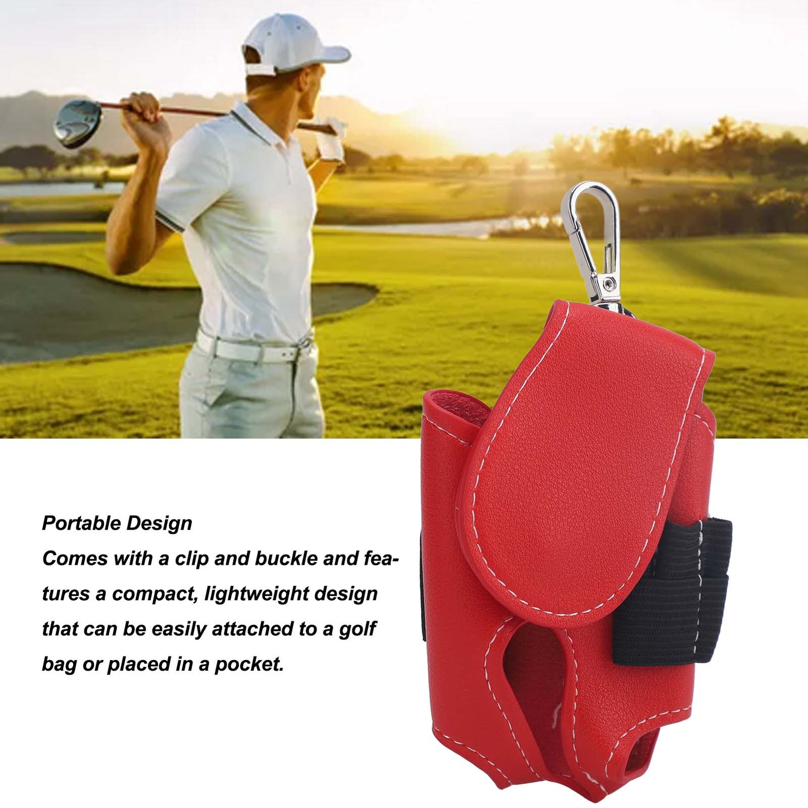 2-Ball Golf Ball Waist Bag Lightweight Portable Carry Pouch For Golfers //