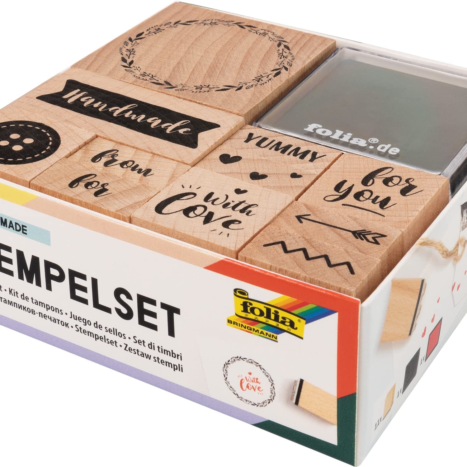 Folia 31104 Wooden Stamp Set Handmade